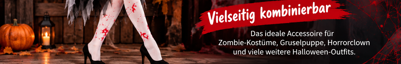 Halloween Strumpfhose mit roten Blutspritzern als Kostümaccessoire